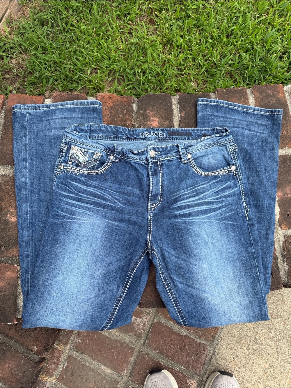 Grace in LA boot cut blue jeans size 34 - Picture 3 of 6
